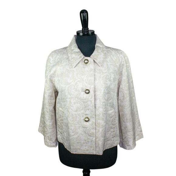 Emma James Brocade Jacket White Silver Bell Sleeves Fairy Soft Girl 10 - Picture 1 of 5